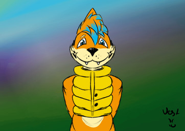 anthro blue_eyes breath breathing fur lifejacket male mouth_shot open_mouth orange_body orange_fur solo steamy_breath tongue tongue_out uvula kensemi nintendo pokemon vest_(buizel) buizel generation_4_pokemon pokemon_(species) 2d_animation animated