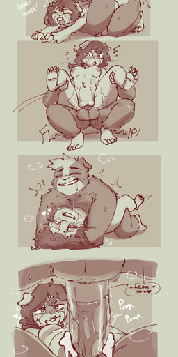 abdominal_bulge anthro balls black_body black_fur bodily_fluids breasts bubble bulge chair_position clenched_teeth cum cum_in_vagina cum_inside dripping duo eyes_closed female flipping floppy_ears from_behind_position from_front_position fur furry_balls genital_fluids genitals hair half-closed_eyes head_tuft heart_eyes heart_symbol holding_down holding_head holding_up_leg larger_male looking_pleasured lying male male/female missionary_position narrowed_eyes on_back onomatopoeia penis_pull saliva saliva_drip saliva_string sex short_hair single_tooth size_difference smoke sound_effects surprised sweat sweatdrop teeth text tuft white_body white_fur hijackerdraws hiji hugh_(hijackerdraws) mae_(maebeasheep) caviid guinea_pig mammal rodent 2026 absurd_res comic english_text greyscale hi_res monochrome