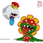 big_tongue crown duo floating_head_creature headgear male plant sharp_teeth teeth tongue tongue_out huggablehusky luigi's_mansion mario_bros nintendo super_mario_sunshine king_boo petey_piranha boo_(mario) elemental_creature flora_fauna ghost piranha_plant spirit 1:1