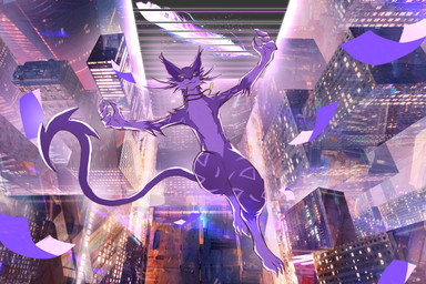 ambiguous_gender anthro building fur jewelry necklace pink_body pink_fur solo tail white_body white_fur yellow_eyes zzigg nintendo pokemon yemao_(kianyemao) generation_5_pokemon liepard pokemon_(species) 3:2 hi_res