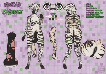 animal_genitalia animal_penis animal_print anthro anus backsack balls big_balls big_penis biped butt equine_genitalia equine_penis erection fully_sheathed genitals heterochromia hoof_markings hoofprint hooves male male_anthro medial_ring mottled mottled_balls mottled_genitalia mottled_penis nipples nude nude_male penis scrotum_flap sheath solo stripes tail tattoo unguligrade vein veiny_penis zebra_print sinningfox vancha_chikoze_(ogilvan) equid equine mammal zebra absurd_res hi_res model_sheet