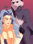 all_fours anthro anthro_penetrating anthro_penetrating_human bent_over biped black_body black_fur blue_eyes blue_hair breasts doggystyle duo female female_focus female_on_anthro female_penetrated from_behind_position fur hair hand_on_butt human_focus human_on_anthro human_penetrated interspecies long_hair male male/female male_on_human male_penetrating male_penetrating_female nipples not_furry_focus nude open_mouth penetration plant pokephilia sex solo_focus tongue white_body white_fur pienji nintendo pokemon karen_(pokemon) bear generation_6_pokemon human mammal pangoro pokemon_(species) 2013