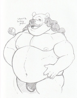 anthro belly big_belly bulge clothing facial_hair humanoid_hands male moobs mustache navel nipples overweight overweight_male solo text underwear lexor_komuga rise_of_the_teenage_mutant_ninja_turtles teenage_mutant_ninja_turtles bear mammal 2022 character_request english_text hi_res