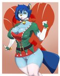 anthro bell big_breasts breasts christmas_clothing clothing female genitals holidays jingle_bell looking_at_viewer pussy solo tight_clothing sly_shadex christmas nintendo pokemon minatsu_(boredomtool) generation_5_pokemon oshawott pokemon_(species) hi_res