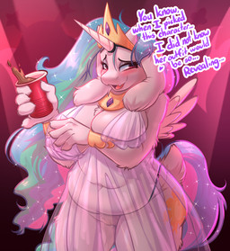 4_fingers anthro arm_under_breasts armor aroused_smile backlighting belly belly_overhang beverage big_breasts big_hair biped blush bodypaint bracelet breasts claws clothed clothed_anthro clothed_female clothing container cosplay costume covering covering_breasts covering_self crossover_cosplay crown cup disposable_cup dress ellipsis embarrassed embarrassed_horny fake_cutie_mark fake_hair fake_tail fake_unicorn_horn fake_wings feathered_wings feathers female female_anthro finger_claws fingers flesh_fang floppy_ears front_view fur gem genitals glistening glistening_breasts glistening_crown glistening_hair glistening_horn glistening_jewelry glistening_tail glistening_thighs glistening_tiara gold_(metal) gold_bracelet gold_headwear gold_jewelry gold_neckwear gold_tiara gold_wristwear hair headgear heart_symbol hearts_around_head holding_beverage holding_object horn ineffective_clothing innie_vulva jewelry light long_hair long_tail looking_aside looking_away lop_ears mature_anthro mature_female multicolored_hair multicolored_tail navel neckwear nipple_dip nipples open_mouth open_smile party peytral pink_background pink_eyes pink_lighting pink_nipples pubes public public_nudity purple_gem purple_text scut_tail short_horn short_tail simple_background slightly_chubby slightly_chubby_anthro slightly_chubby_female small_horn smile snout solo sparkles sparkling_hair sparkling_tail spotlight standing tail talking_to_viewer technically_nude text thick_thighs tiara translucent translucent_clothing translucent_dress vulva white_body white_feathers white_fur white_horn wide_hipped_anthro wide_hipped_female wig wings witchtaunter friendship_is_magic hasbro my_little_pony undertale undertale_(series) princess_celestia_(mlp) toriel boss_monster_(undertale) bovid caprine mammal 2025 absurd_res crossover digital_drawing_(artwork) digital_media_(artwork) english_description english_text hi_res lighting portrait three-quarter_portrait