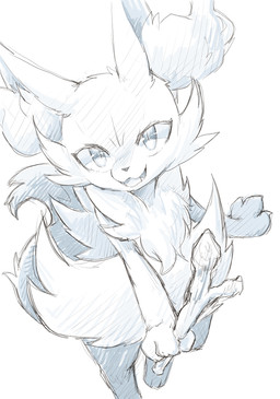 3_fingers 3_toes ambiguous_anthro ambiguous_gender anthro arm_tuft biped cheek_tuft chest_tuft digitigrade dipstick_tail eyelashes facial_tuft feet fingers fluffy fluffy_tail front_view high-angle_view hip_tuft holding_object holding_stick inner_ear_fluff looking_at_viewer looking_up looking_up_at_viewer markings nude_ambiguous nude_anthro open_:3 open_mouth open_smile pointy_ears prick_ears shoulder_tuft simple_background smile snout solo standing stick tail tail_markings teeth toes tuft white_background ska_siyu nintendo pokemon braixen canid generation_6_pokemon mammal pokemon_(species) 2019 digital_drawing_(artwork) digital_media_(artwork) hi_res monochrome portrait sketch three-quarter_portrait