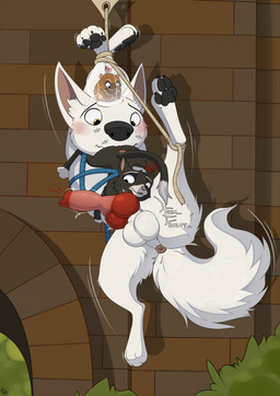 anatomically_correct anatomically_correct_genitalia anatomically_correct_penis anatomically_correct_vulva animal_genitalia animal_penis animal_vulva anus arms_tied balls bdsm big_balls big_nose big_penis blush bondage bound bound_together butt_sniffing canine_genitalia canine_penis cobondage erection feline_genitalia feline_vulva female feral feral_on_feral fur genitals group hamster_ball knot knotted_penis larger_male male male/female pawpads penis restraints rope rope_bondage sheath size_difference smaller_female sniffing submissive submissive_male suspension trio vulva white_body white_fur mcfan bolt_(film) disney bolt_(bolt) mittens_(bolt) rhino_(bolt) canid canine canis cricetid domestic_cat domestic_dog felid feline felis hamster mammal rodent hi_res