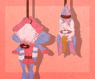 2_tails 4_ears 5_eyes 6_arms blood bodily_fluids decapitation gore multi_arm multi_ear multi_eye multi_limb multi_tail rope solo tail tongue tongue_out appleglassjuice fennah satellite_city kivouackian hi_res