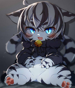 3_toes :3 anus barefoot bell bell_accessory black_hair black_nose black_stripes blue_eyes blush blush_lines claws clothed clothing cute_fangs eyebrows eyelashes fangs featureless_crotch feet female feral front_view fur hair loli long_hair looking_at_viewer multicolored_hair null open_mouth pawpads paws pink_pawpads presenting pupils simple_background sitting slit_pupils solo striped_body striped_fur stripes teeth toe_claws toes two_tone_hair white_body white_fur white_hair x_anus young young_female young_feral ne_(nefuraito336) felid mammal pantherine siberian_tiger tiger 2022 digital_media_(artwork)