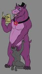 anthro balls belly book butt clothing deep_throat duo fellatio genitals hat headgear headwear holding_head kneeling male male/male oral oral_penetration penetration penile reading reading_book sex monstr anon anonymous_character mr._hippo_(fnaf) common_hippopotamus hippopotamid humanoid mammal