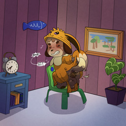 anthro anus balls blush book butt chair clock clothing dialogue fart fart_fetish feces feet foreskin froggy_chair furniture genitals houseplant inside landscape_painting looking_at_viewer looking_back male male_pooping on_chair onesie onesie_open open_onesie penis plant pooping scatplay solo straining teeth text argon_vile animal_crossing nintendo pokemon digby_(animal_crossing) eevee generation_1_pokemon pokemon_(species) 1:1 english_text hi_res