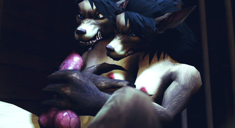 animal_genitalia anthro anthro_on_anthro balls breasts duo erection fur genitals gynomorph handjob holding_penis intersex nude penile penis prison sex vein lumenpaw blizzard_entertainment warcraft canid mammal werecanid werecreature worgen 3d_(artwork) digital_media_(artwork) source_filmmaker_(artwork) source_request