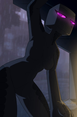 block breasts female gaming glowing glowing_eyes purple_eyes solo zimakum microsoft minecraft mojang xbox_game_studios enderman enderwoman humanoid monster digital_drawing_(artwork) digital_media_(artwork) hi_res