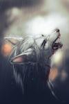 ambiguous_gender blood bodily_fluids eyebrows eyes_closed fur hair open_mouth raining solo teeth tongue white_body white_fur white_hair nukerooster travis_conner canid canine mammal headshot_portrait hi_res portrait male_(lore)