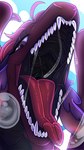 ambiguous_form ambiguous_gender black_tongue bodily_fluids drooling mouth_shot nude open_mouth saliva saliva_string solo tail teeth_showing throat tongue tongue_out halfpricesouls mythology dragon mythological_creature mythological_scalie scalie 9:16 absurd_res colored hi_res shaded male_(lore)