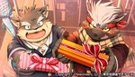 after_school blush classroom duo first_person_view gift high-angle_view holidays male male/male scarf school kinoshita-jiroh lifewonders tokyo_afterschool_summoners valentine's_day moritaka_(tas) tadatomo_(tas) canid canine canis domestic_dog mammal official_art