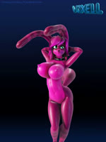 anthro big_breasts bouncing_breasts breasts collar dancing erect_nipples female freckles hands_behind_head machine nipples nude pink_body pink_skin solo text text_on_collar wide_hips voxell_voxell pixell android robot 3:4 3d_(artwork) 3d_animation animated digital_media_(artwork) hi_res no_sound short_playtime webm