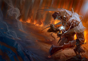 action_pose ambiguous_gender beard black_hair casting_spell chain collar dragon_skull dutch_angle facial_hair female feral group hair holding_melee_weapon holding_object holding_staff holding_sword holding_weapon humanoid_focus humanoid_pointy_ears male melee_weapon muscular muscular_male open_mouth pointy_ears pose quiver_(object) skull_helmet staff sword weapon tyler_jacobson dungeons_and_dragons hasbro wizards_of_the_coast canid canine canis domestic_dog elf human humanoid mammal digital_media_(artwork) hi_res official_art