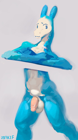 anthro balls biped blue_body circumcised flaccid genitals humanoid_genitalia humanoid_penis male male_anthro navel nude nude_anthro nude_male penis simple_background solo standing text 7b7a2f ambiguous_species mammal 2024 absurd_res artist_name digital_media_(artwork) digital_painting_(artwork) hi_res painting_(artwork)
