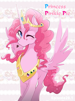 2014 <3 blue_eyes collar english_text equine feathers feral friendship_is_magic fur gem hair horn horse long_hair looking_at_viewer mammal my_little_pony one_eye_closed pink_fur pink_hair pinkie_pie_(mlp) pony princess royalty simple_background text tiara winged_unicorn wings wink yuki-zakuro
Rating: Safe
Score: 12
User: Fluttershy
Date: February 22, 2014