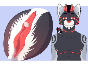 andromorph anthro big_clitoris chart clitoris duo fur genitals grey_body grey_fur horn humanoid_genitalia humanoid_vulva intersex mastectomy_scar pink_clitoris red_body red_clitoral_hood red_fur red_horn red_vulva scar solo_focus visibly_trans vulva white_body white_fur antoszowa canid canine canis mammal wolf hi_res trans_(lore) trans_man_(lore)