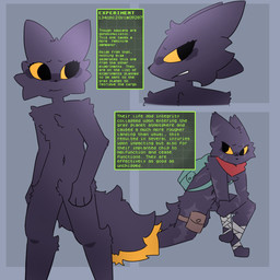 ambiguous_gender anthro bandage feminine multiple_positions scar solo text wondom casualties:_unknown expie_(gunsawian) gunsawian 1:1 english_text hi_res model_sheet