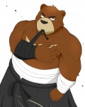 bandage bear beat_you_(artist) belt biceps big_muscles black_eyes black_nose brown_fur clothing fur juuichi_mikazuki looking_at_viewer male mammal morenatsu muscles pecs plain_background pose robe solo standing topless white_background
Rating: Safe
Score: 6
User: BlackBoltEX
Date: July 15, 2013