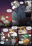 anthro backpack bodily_fluids clothed clothing comic crying dialogue english_text felid fist gym_pals h155296 hi_res male mammal myosotis_(gym_pals) pal_(gym_pals) pantherine rejection tears text tiger