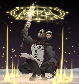 anthro areola balls bell biceps big_balls big_muscles big_penis black_background bottomwear clothed clothing crouching erection fur genitals glans holding_object holding_staff hooves horn huge_balls huge_penis humanoid_genitalia humanoid_penis jingle_bell loincloth magic magic_user male markings muscular muscular_anthro muscular_male nails nipples pecs penis raised_bottomwear raised_clothing raised_loincloth saggy_balls simple_background smile solo staff symbol teeth thick_penis topless topless_anthro topless_male tuft uneven_balls urethra daxhush elden_ring elden_ring_nightreign fromsoftware libra_creature_of_night bovid caprine caprine_demon demon goat_demon mammal 2025 hi_res