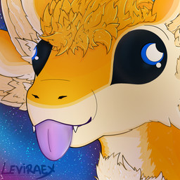 4_ears anthro black_sclera blep blue_eyes cosmic_background derp_eyes feather_hair feathers hair male male_anthro multi_ear nude nude_anthro nude_male orange_body orange_ears orange_feathers orange_hair pseudo_hair purple_tongue solo space space_background tongue tongue_out white_body white_fangs white_feathers white_inner_ear levirae ravashi_(dynnie) avali avian 1:1 hi_res signature male_(lore)