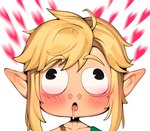 blonde_hair blush bodily_fluids hair heart_symbol humanoid_pointy_ears light_body light_skin male not_furry open_mouth pointy_ears saliva solo wide_eyed slush5244 nintendo the_legend_of_zelda link humanoid hylian 2024 hi_res