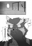 anthro canid canine canis comic cotton_(artist) dialogue domestic_dog fur greyscale male mammal monochrome nitobe tooboe_bookmark