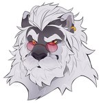 anthro beard ear_piercing ear_ring eyebrows eyewear facial_hair male mustache piercing raised_eyebrow ring_piercing solo sunglasses bearlyfeline canid canine felid fox hybrid lion mammal pantherine 1:1 headshot_portrait hi_res portrait