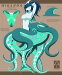 2019 anthro anus blue_hair breasts brown_background cecaelia cephalopod coleoid dorsal_fin ear_piercing female fin fish genitals glistening glistening_body glistening_hair glistening_skin glistening_tentacles green_anus green_body green_eyes green_skin green_stripes hair hands_behind_head hi_res hiding_nipple hybrid karmas-camera key marine merfolk mollusk obscured_nipples octopodiform octopus octopussy open_mouth orifice piercing ponytail pussy red_ribbon shark simple_background skin_pattern smile solo split_form stripes suction_cup symbol tentacles text unusual_anatomy white_body white_skin zipper