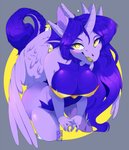 anthro breasts female horn solo tail wings dai.dai mythology amethystdust_(character) dragon mythological_creature mythological_scalie scalie hi_res