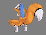 anthro breasts female fur genitals hair nipples nude pussy simple_background solo yukkooart rena_(yukkooart) canid canine fox mammal 2021 4:3 digital_media_(artwork) shaded sketch