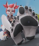 5_toes anthro barefoot clothing extreme_size_difference feet female female/female foot_fetish foot_focus group human_on_anthro humanoid_feet interspecies macro micro pawpads paws plantigrade simple_background size_difference soles stuck_to_foot toes trio dwighteisenhower epic_games fortnite fortnite:_battle_royale kimiko_five-tails vi_(fortnite) canid canine fox human mammal 3d_(artwork) absurd_res digital_media_(artwork) hi_res