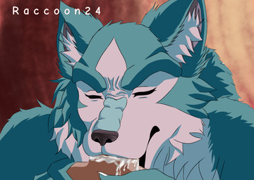 anthro bodily_fluids cum cum_in_mouth cum_inside deep_throat duo eyes_closed fellatio fur genital_fluids genitals grey_body grey_fur male male/male male_penetrated male_penetrating male_penetrating_male oral oral_penetration penetration penile penis sex raccoon24 brand_new_animal studio_trigger shirou_ogami canid canine canis mammal wolf hi_res