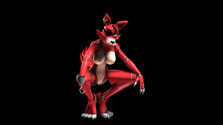 anthro big_breasts black_background breasts claws crossgender crouching ear_piercing ear_ring eye_patch eyewear female genital_piercing genitals glistening glistening_body hook hook_hand looking_at_viewer machine mtf_crossgender nipple_piercing nipple_ring nipples piercing red_body ring_piercing simple_background solo spread_legs spreading vulva vulva_piercing foxanalover disembowell_(modeler) five_nights_at_freddy's scottgames foxy_(fnaf) animatronic canid canine fox mammal robot robot_anthro 16:9 3d_(artwork) digital_media_(artwork) full-length_portrait hi_res portrait source_filmmaker_(artwork) widescreen