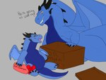 bow_ribbon box claws container feral gift horn male name_tag plushie simple_background solo tail thick_thighs wings staffkira2891 european_mythology mythology drake_inrelal dragon mythological_creature mythological_scalie scalie western_dragon absurd_res collaboration hi_res