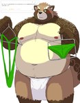 anthro asian_clothing belly big_belly blush clothing east_asian_clothing fundoshi green_clothing green_underwear japanese_clothing kemono male moobs navel nipples overweight overweight_male scar solo tattoo underwear white_clothing white_fundoshi white_underwear 9dtq0 lifewonders tokyo_afterschool_summoners gyobu_(tas) canid canine mammal raccoon_dog tanuki 2024 absurd_res hi_res