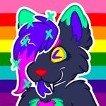 1978_rainbow_pride_colors 1:1 2020 ambiguous_gender anthro black_body black_fur blue_sclera bust_portrait chest_tuft clip_studio_paint_(artwork) cloudpie conditional_dnp digital_drawing_(artwork) digital_media_(artwork) domestic_cat fangs felid feline felis flat_colors forked_tongue fur green_body green_fur hair hair_over_eye icon lgbt_pride lgbt_pride_month mammal multicolored_hair nonbinary_(lore) nude one_eye_obstructed outline pink_body pink_fur pink_hair portrait pride_color_background pride_colors pupils purple_hair purple_inner_ear purple_tongue rainbow_pride_colors red_nose simple_background smile snout solo teeth tongue tongue_out tuft two_tone_hair unusual_pupils white_outline yellow_eyes