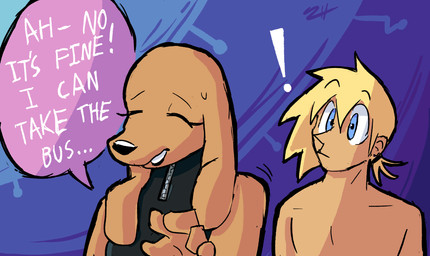 anthro beach black_clothing black_swimwear blonde_hair blue_eyes brown_body brown_fur clothing color_coded color_coded_speech_bubble dialogue duo ear_piercing ear_ring exclamation_point eyelashes eyes_closed female fur hair long_ears male night piercing ponytail ring_piercing speech_bubble swimwear text tied_hair biscotti5000 jane_(biscotti5000) sam_(biscotti5000) canid canine canis domestic_dog human mammal english_text hi_res