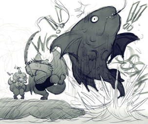 2_horns ambiguous_feral ambiguous_gender anthro bottomwear camera clothed clothing exclamation_point female feral fishing fishing_rod frill_(anatomy) gloves group handwear holding_camera holding_object horn larger_anthro larger_male male membrane_(anatomy) membranous_wings overweight overweight_anthro overweight_male shirt shorts size_difference smaller_anthro smaller_female smaller_feral sound_effects tail taking_picture text topless topwear wings itzjaylock european_mythology mythology amari_(itzjaylock) z'ir_(itzjaylock) aquatic ceratopsian ceratopsid chasmosaurine dinosaur dragon fish lizard marginocephalian mythological_creature mythological_scalie ornithischian prehistoric_species reptile scalie triceratops western_dragon english_text hi_res