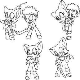 anthro body_invasion chibi clothing disguise duo eye_scar facial_scar female hand_on_hip human_to_anthro looking_at_viewer male male/female melee_weapon possession scar skinsuit slashing species_transformation standing suit_transformation suiting sword tight_clothing transformation weapon chaoscroc sega sonic_the_hedgehog_(series) leroy_(zohaku) rouge_the_bat bat human mammal 2013 monochrome