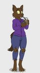 anthro black_nose female looking_at_viewer solo americananomaly_(artist) mythology jenna_werewolf canid canine mammal mythological_canine mythological_creature werecanid werecanine werecreature werewolf absurd_res hi_res