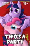 2:3 absurd_res age_restriction anthro cover cover_art cover_page duo english_text equid equine female friendship_is_magic hasbro hi_res horse looking_at_viewer lying mammal my_little_pony mythological_creature mythological_equine mythology on_back open_mouth pegasus pillow pinkie_pie_(mlp) pony scuzzyfox shaded text tongue twilight_sparkle_(mlp) wings