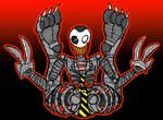 2024 animatronic digital_media_(artwork) endoskeleton featureless_crotch feet five_nights_at_freddy's five_nights_at_freddy's:_fazbear_frights flexible foot_fetish foot_focus gesture hand_gesture hi_res humanoid legs_behind_head legs_up machine male mask robot scottgames solo spread_legs spreading stitchwraith v_sign wootmaster