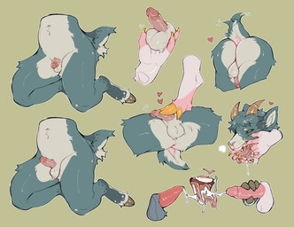animal_genitalia animal_penis anthro backsack balls bodily_fluids circumcised circumcision_scar cum cum_in_mouth cum_inside dock_(anatomy) duo erection feet flaccid foot_fetish foot_on_penis foot_play genital_fluids genital_scar genitals group hands_in_mouth holding_balls hoof_fetish hoof_hands hoof_on_penis hooves horn humanoid_genitalia humanoid_penis male male/male penis penis_grab realistic_penis_size scar solo tail tail_motion tailwag trio kinksiyo absinthe_(thesphur) thesphur_(thesphur) bovid caprine goat mammal hi_res multiple_scenes