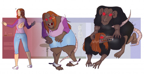 accessory anal anal_penetration anthro black_body black_fur bottomwear brown_hair buckteeth clothing denim denim_bottomwear denim_clothing duo female feral footwear fur glowing glowing_eyes glowing_red_eyes hair hair_accessory human_to_feral jeans looking_back male male/female nude_anthro pants penetration purple_clothing purple_shirt purple_t-shirt purple_topwear red_eyes round_ears scratch_mark shirt shoes simple_background sneakers species_transformation t-shirt teeth three_frame_image three_frame_sequence topwear torn_clothing torn_sneakers transformation transformation_sequence white_background opals martin_mystery_(series) diana_lombard rat_man_(martin_mystery) human mammal murid murine rat rodent 2021 digital_drawing_(artwork) digital_media_(artwork) sequence